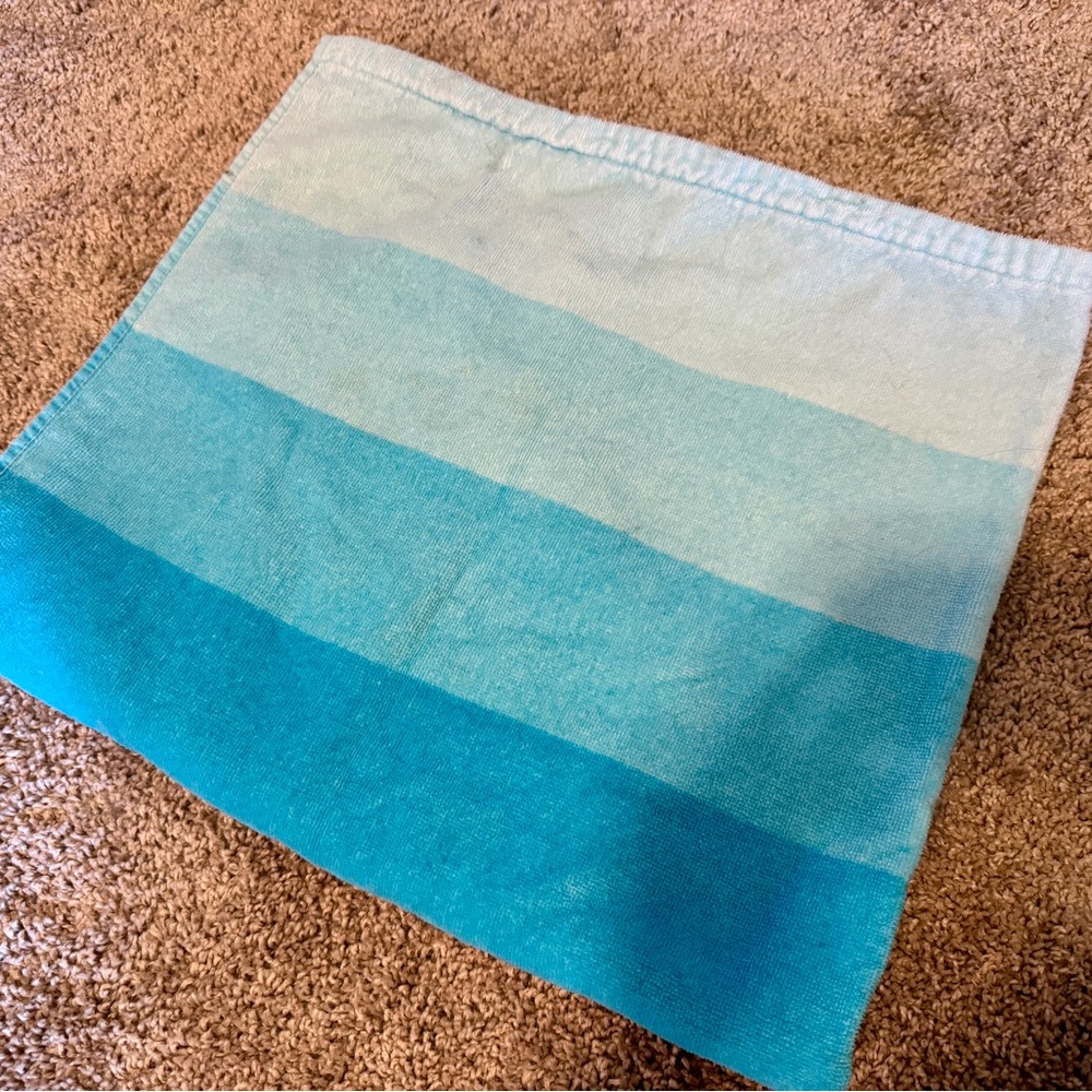 Blue striped beach towel, blue beach towel, blue towel, pool towel